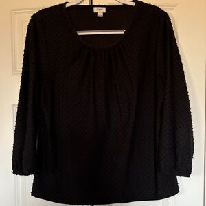 J. Crew Women's Black Dotted Blouse
